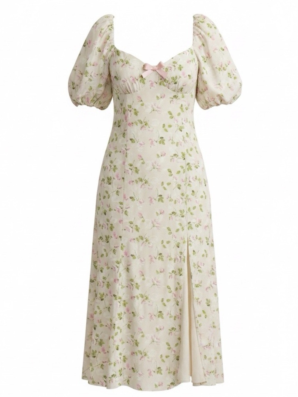 NEW Revolve LPA Hartley Midi Dress Vanessa Floral Puff Sleeve Tie Back Size M - Picture 7 of 16